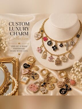 CUSTOM HANDMADE NECKLACES W/ Assorted Designer-Inspired LUX Charms and Pendants.